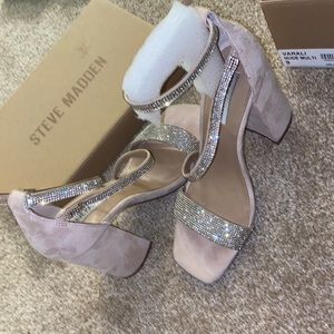 Steve madden chunky open toe nude heels size 9